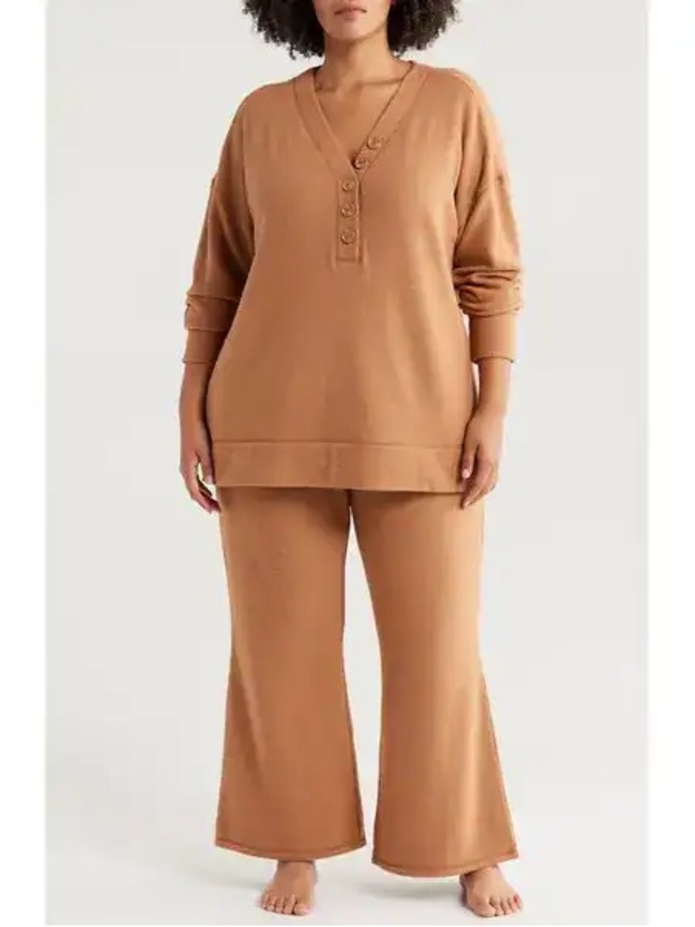 Nordstrom Thermal Top and Flare Pant Lounge Set Medium